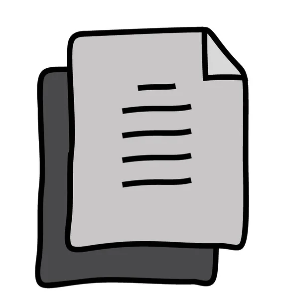 Ícone de arquivo de cópia no fundo branco, design doodle — Vetor de Stock