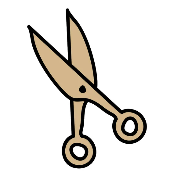 Scissor-icoon geïsoleerd op witte achtergrond, doodle vector — Stockvector