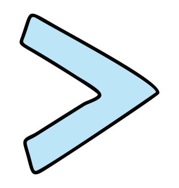 Beyaz arka planda yalıtılmış ileri ok doodle simgesi