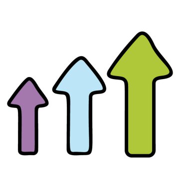 Yukarı ok doodle simgesi tasarımı