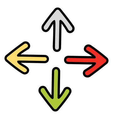 Crossroad ok, doodle simgesi tasarımı