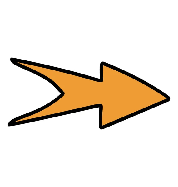 Doodle icono de flecha hacia adelante aislado sobre fondo blanco — Vector de stock