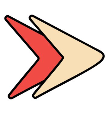 Hızlı ileri ok doodle simgesi