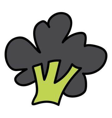 Demir zengin sebze, doodle tasarım brokoli simgesi