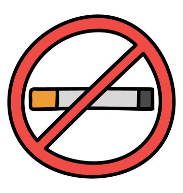 Beyaz arka plan üzerinde izole hiç sigara sembolü