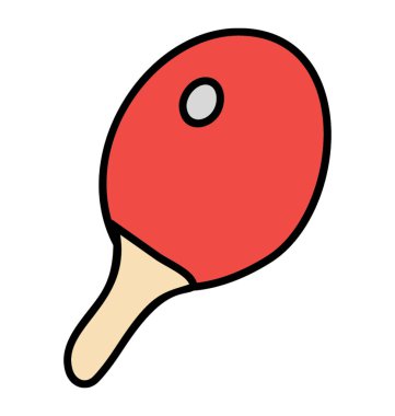 Beyaz arka planda izole edilmiş masa tenisi simgesi tasarımı