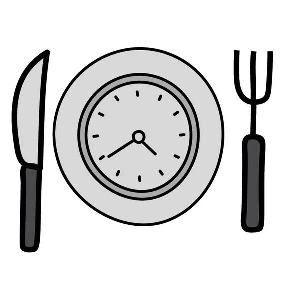 Dine in time, doodle design icon — Stock Vector