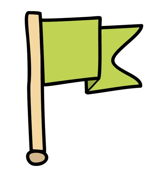 Icona della bandiera nel design degli scarabocchi — Vettoriale Stock