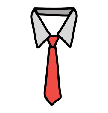 Doodle tasarımında kravat simgesi.