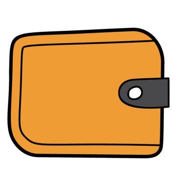 Cüzdan simgesinin Doodle vektör tasarımı.