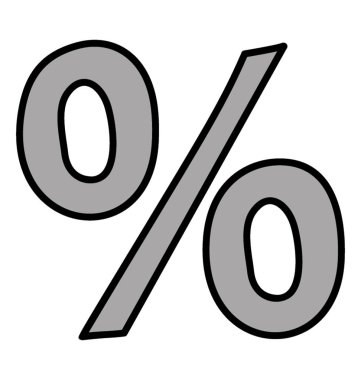 Yüzde simgesinin doodle tasarımı.