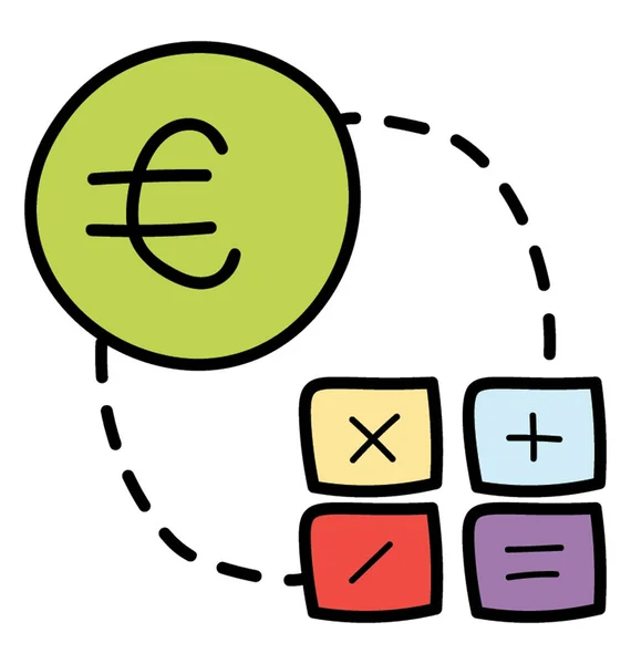 Піктограма податкового обчислення в каракулі . — стоковий вектор