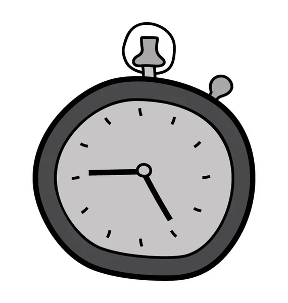 Relógio doodle ícone isolado no fundo branco . — Vetor de Stock