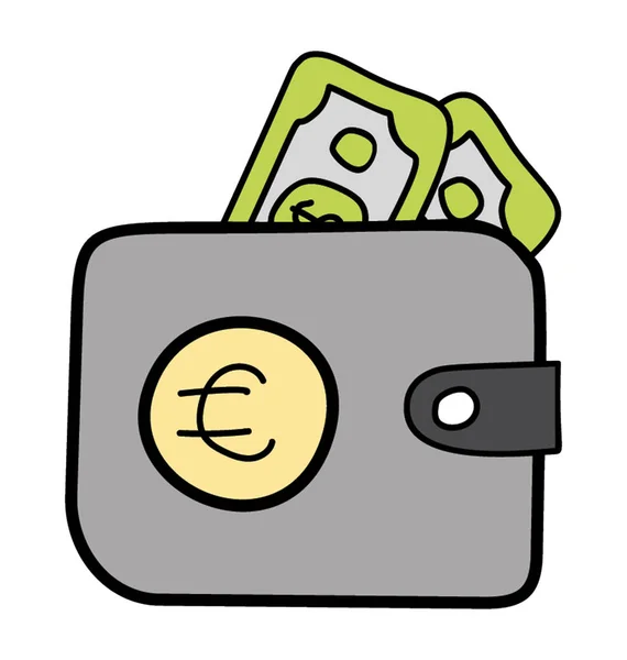 Doodle vector design of wallet icon. — Stock Vector