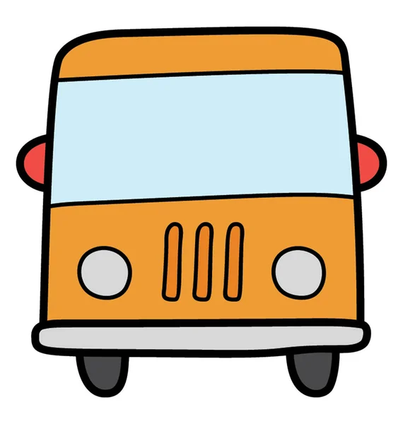 Icono de vector de bus en diseño doodle — Vector de stock