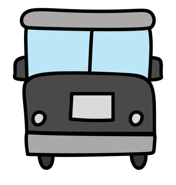 Icono de vector de bus en diseño doodle — Vector de stock