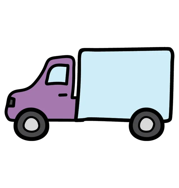 Desain vektor Doodle ikon truk pengiriman . - Stok Vektor