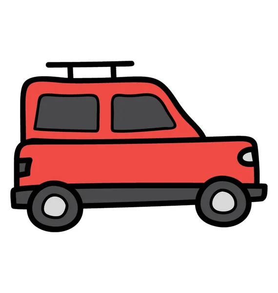 Diseño vectorial de Doodle del icono del jeep . — Vector de stock