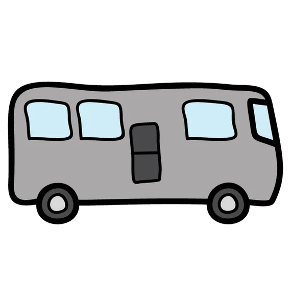 Icono de vector de bus en diseño doodle — Vector de stock