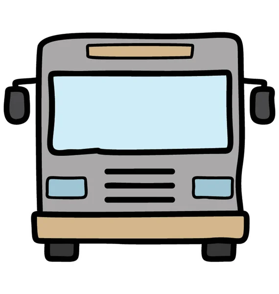 Icono de vector de bus en diseño doodle — Vector de stock