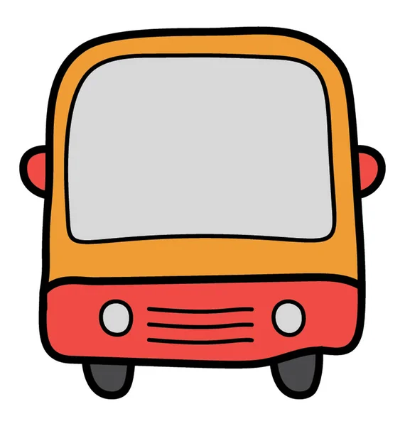 Bus vector icon in doodle design — Stock Vector