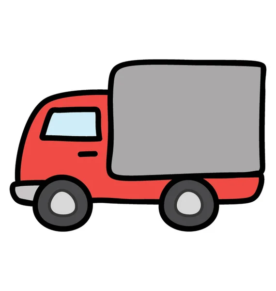 Doodle vektorterv szállítási teherautó ikon. — Stock Vector