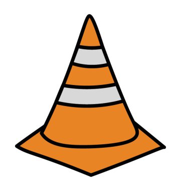 Trafik konisi Doodle vektör tasarımı