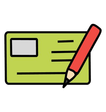 Doodle tasarımında çek simgesi.