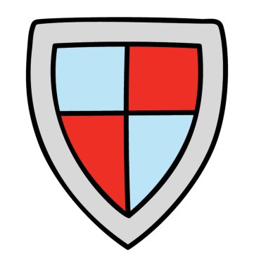 Güvenlik kalkanı simgesinin doodle tasarımı