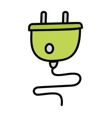 Güç fişi simgesinin doodle tasarımı.