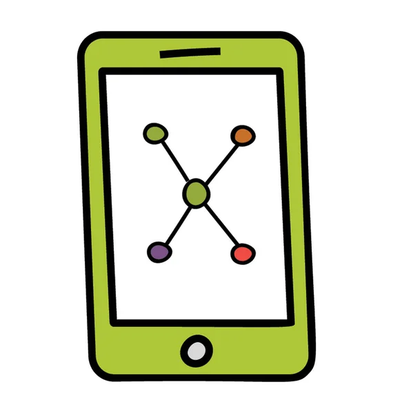 Design de doodle de ícone de rede móvel . —  Vetores de Stock