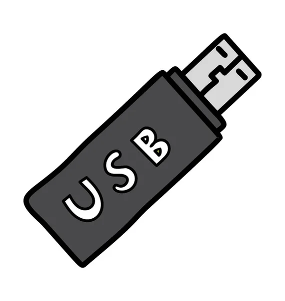 USB-ikon, Doodle design — Stock vektor