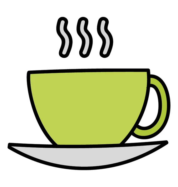 Icono de taza de té en diseño doodle aislado sobre fondo blanco . — Vector de stock