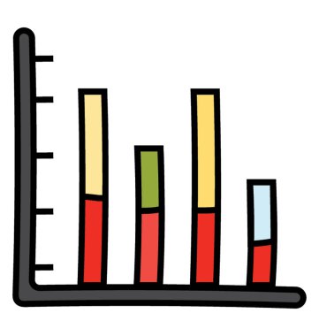 Bölümlü çubuk karalama simgesi tasarımı