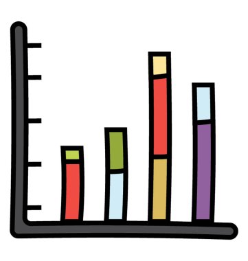 Bölümlü çubuk karalama simgesi tasarımı