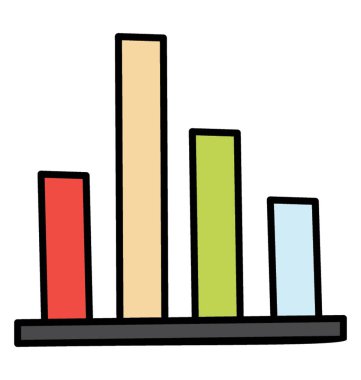 Veri grafiği, çubuk grafik doodle simgesi