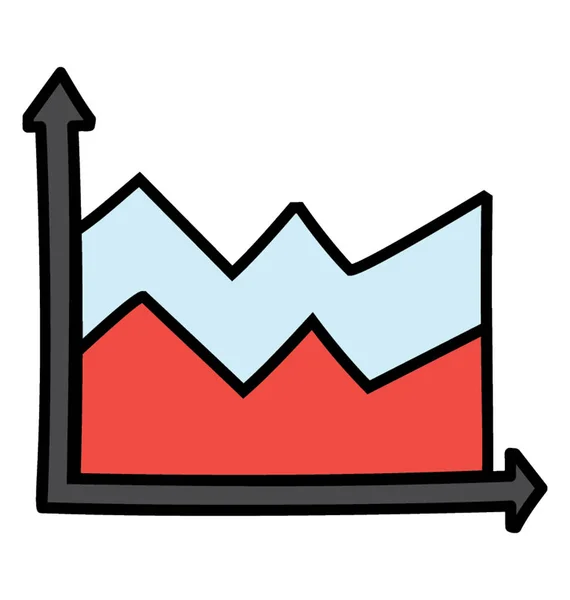 Gebied grafiek, doodle ontwerp pictogram — Stockvector