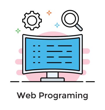 Web içerik simgesinin düz tasarımı.