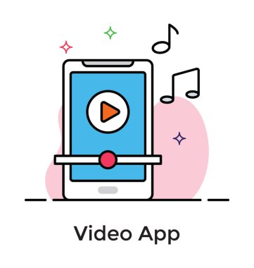 Mobil video simgesinin dolgulu tasarımı.