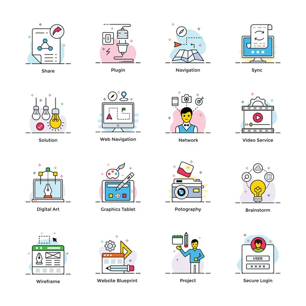 Web Tasarım Icons set — Stok Vektör