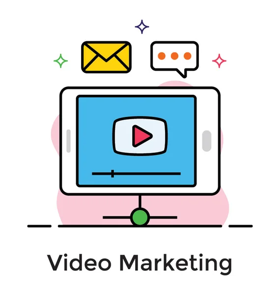 Filled design of video marketing icon. — Stock Vector