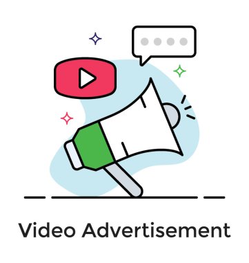 Video reklam Düz simge tasarımı