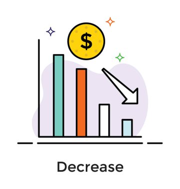 Finansal düşüşün düz simgesi