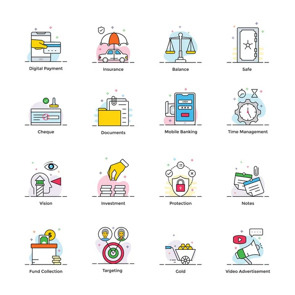 Vectores planos bancarios — Archivo Imágenes Vectoriales