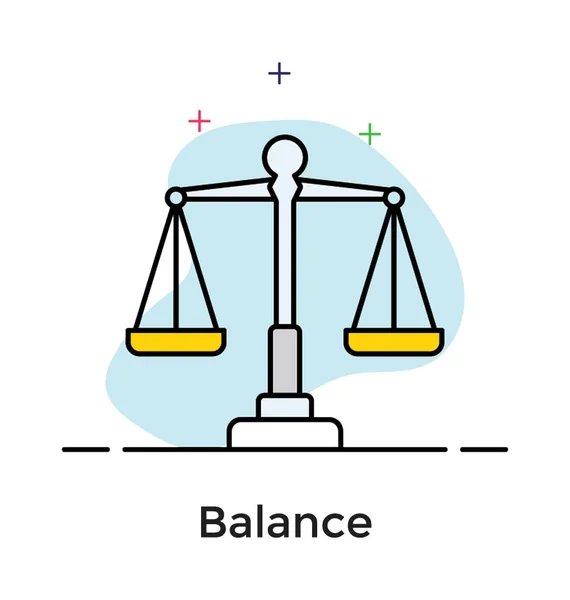 Balance en icono plano — Archivo Imágenes Vectoriales