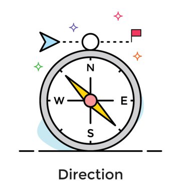 Düz simgedeki pusula