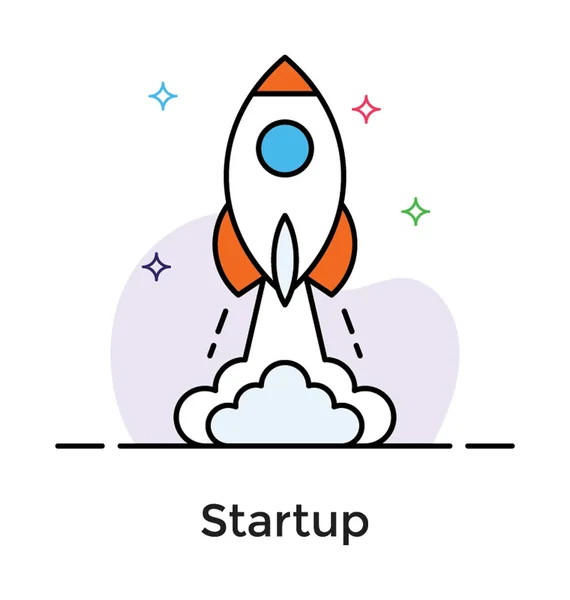 Flache Ikone des Startups — Stockvektor