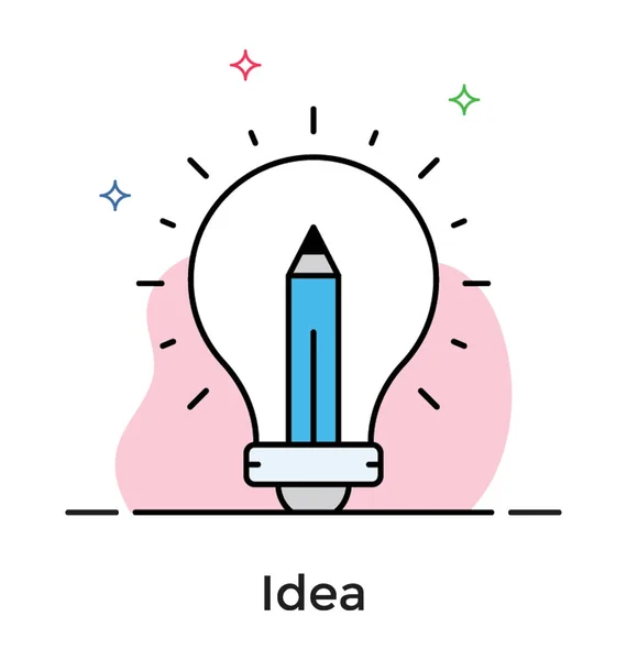 Flat icon of creative idea — Stock Vector
