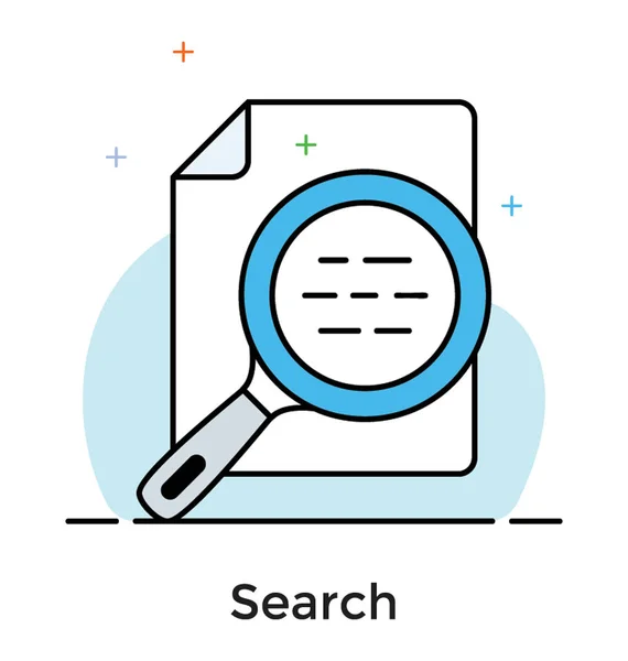 Design de ícone plano de conteúdo de pesquisa — Vetor de Stock