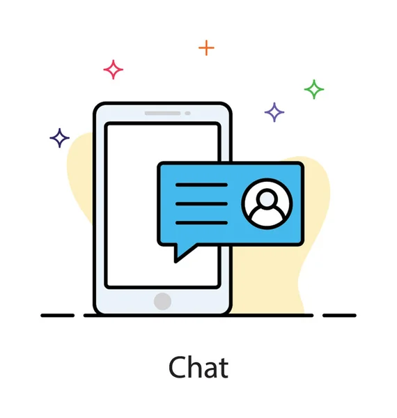 Mobile chat icon in flat vector design. — Stock Vector